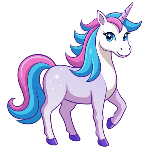 Lavender Sparkle Unicorn Transparent Sticker